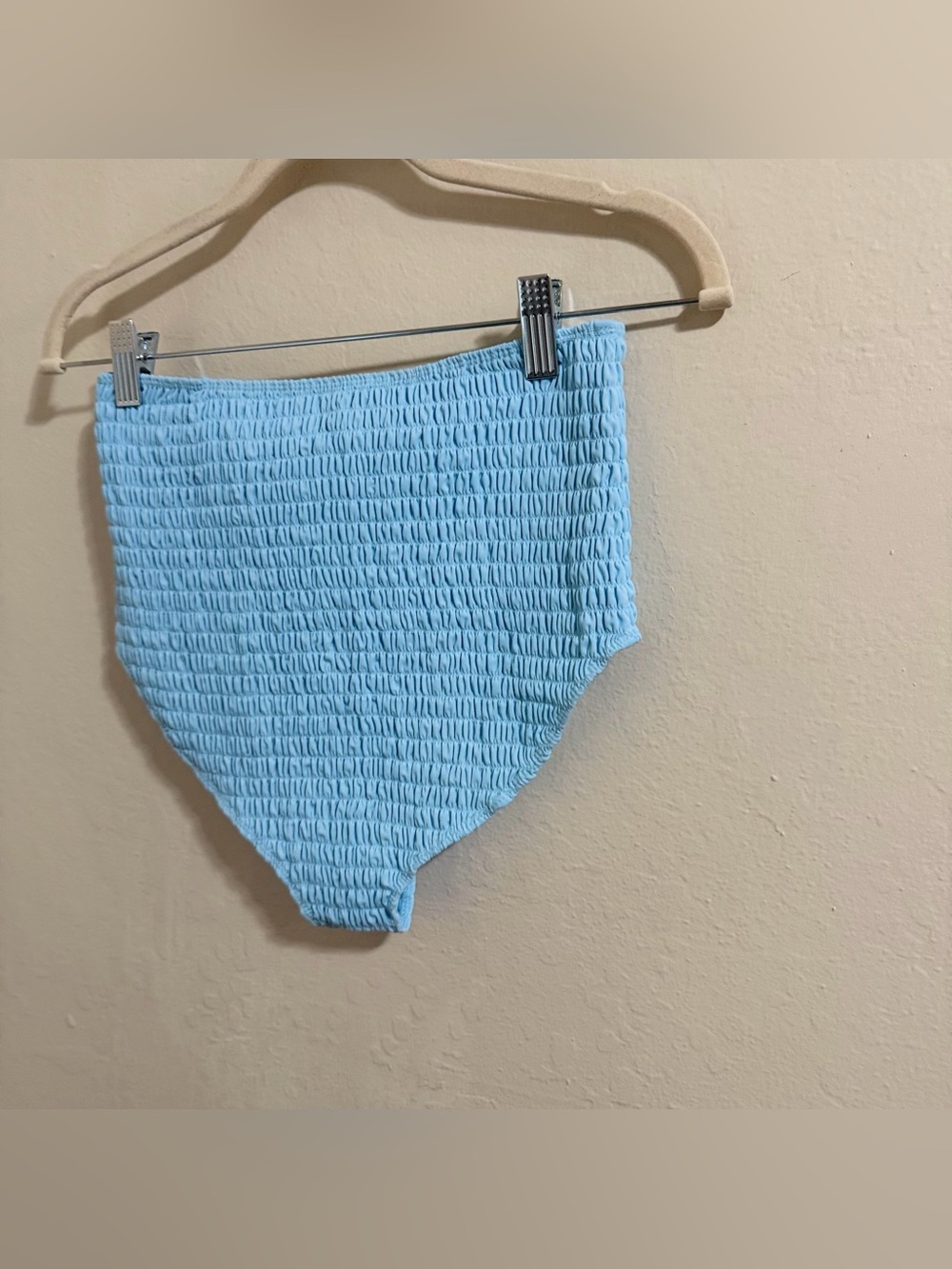 SEA New York Amabel Smocked Bikini Set NWT M Ice Blue Ruffle High Waist Luxury - Picture 7 of 14